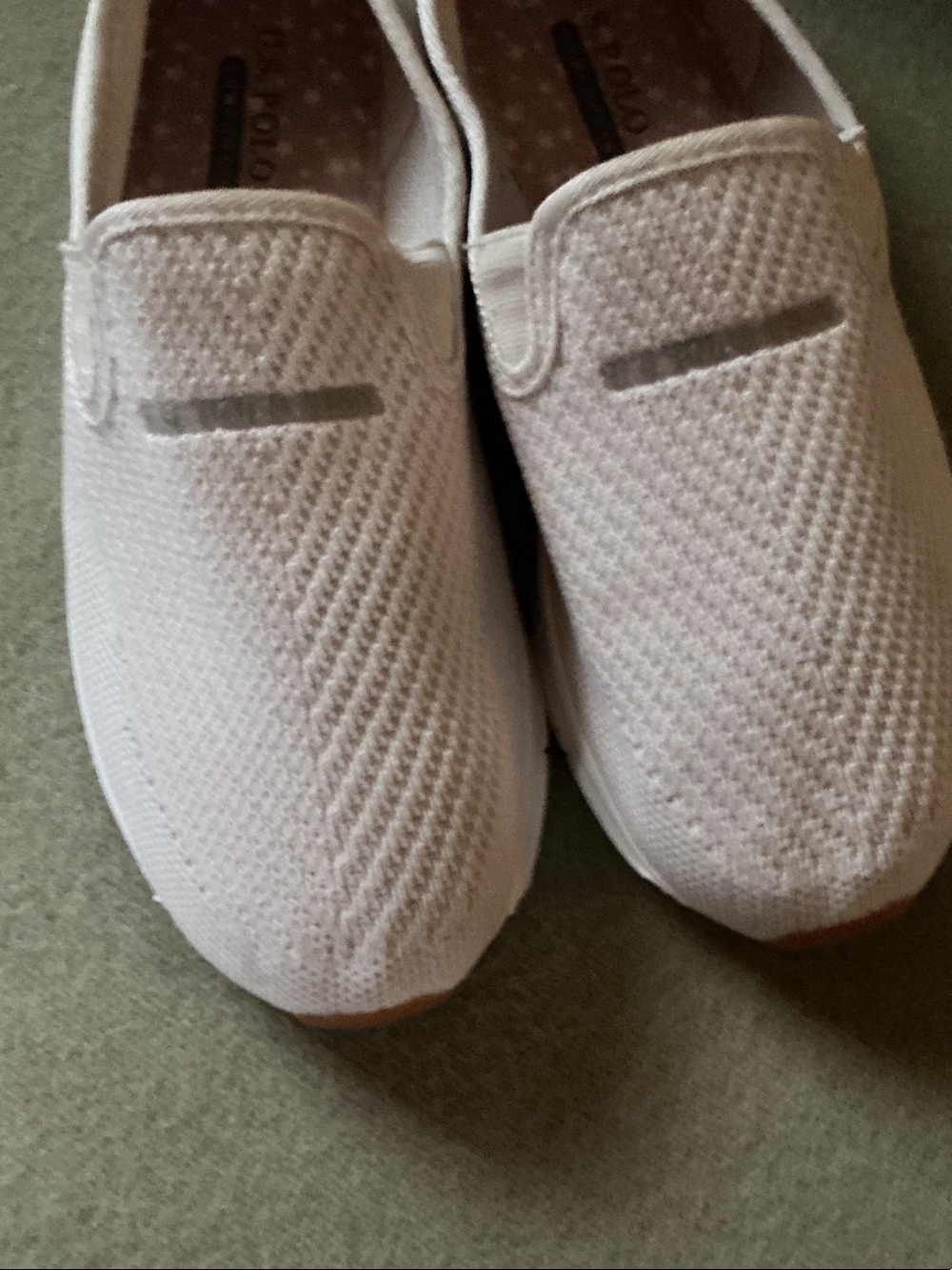 U.S. Polo Assn. Women's Knit Slip-On Sneakers in Light Pink and White - Picture 3 of 7
